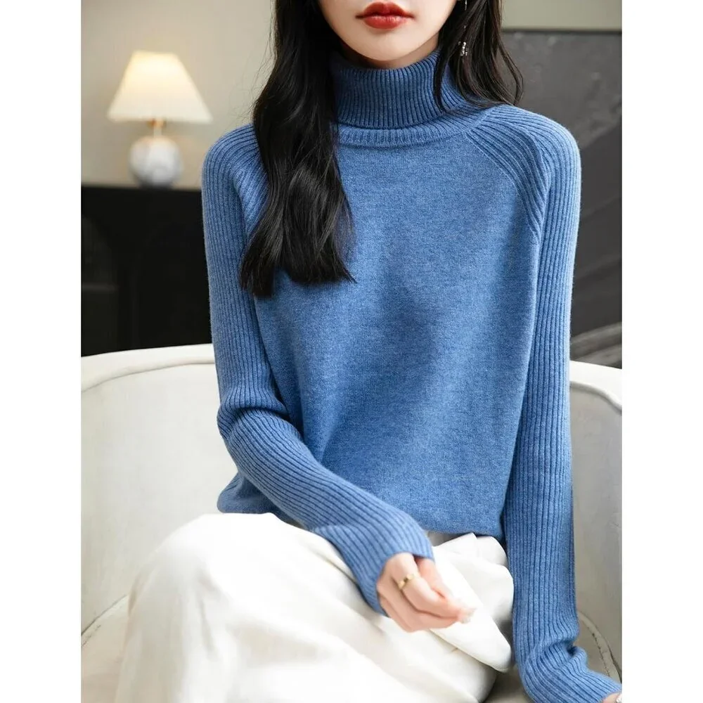 Women's Merino Wool Turtleneck Sweater Small Australia Soft Warm Casual